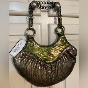 Whiting & Davis: Green Sequin Shoulder Bag